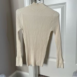 Mock neck ribbed fitted turtleneck